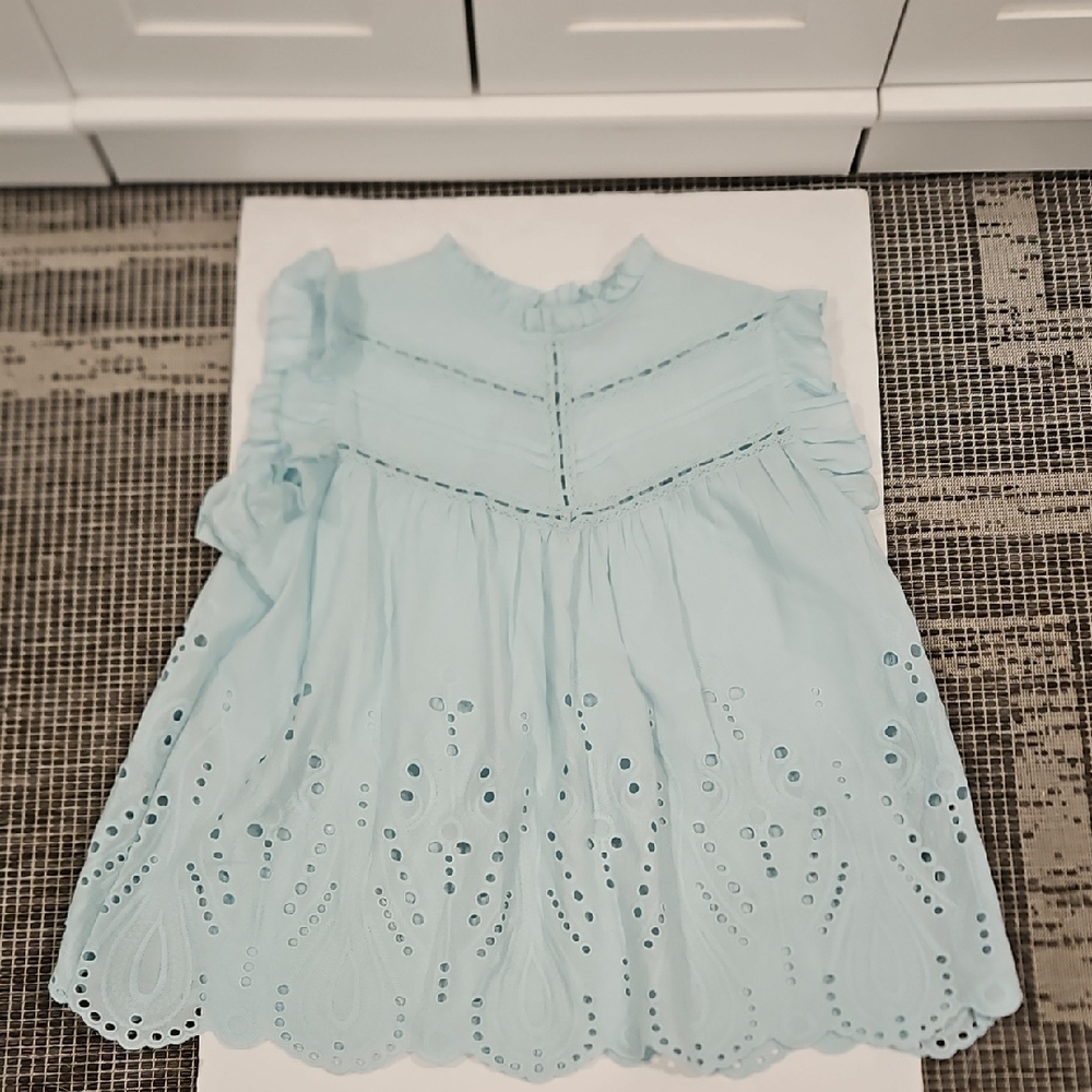 Light Blue Eyelet top